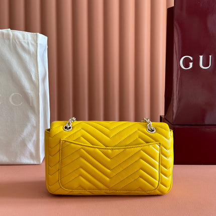 GUCCI 26S GG MARMONT BAG 26 IN YELLOW LAMBSKIN