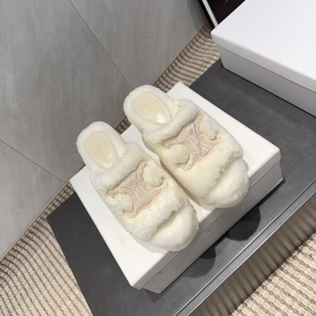 CELINE 26S HIGH-HEEL SANDALS IN WHITE PURE WOOL