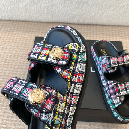 DAD SANDAL IN COLORFUL FABRIC WITH SEQUINS MULE