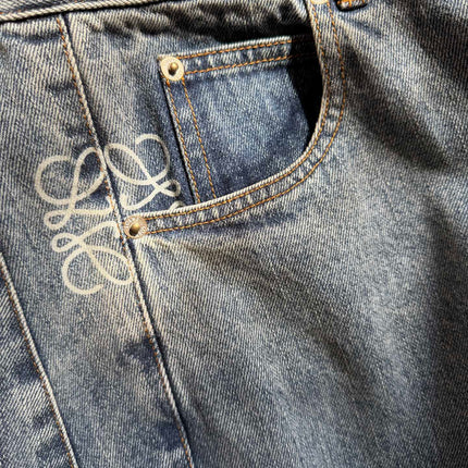 Loewe Waist-burnt Jeans Blue Cotton