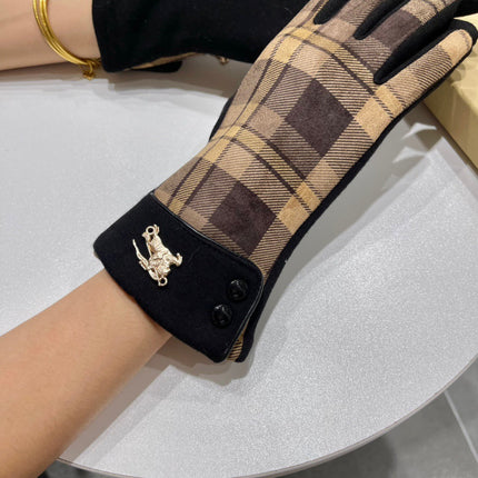 GLOVES IN BROWN AND BLACK WOOL 183680