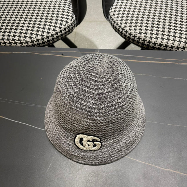 BUCKET HAT IN STEEL GRAY WOOL 389116