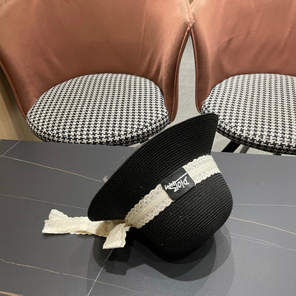 DIOR 26S STRAW SUN HAT WITH LACE RIBBON TRIM STYLE 136
