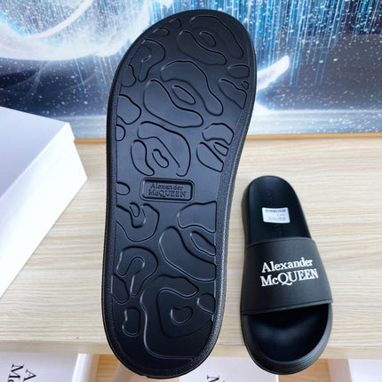 SLIDES SANDAL IN BLACK TPU WITH WHITE LOGO