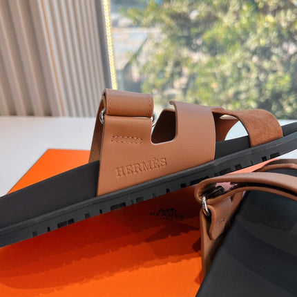 CHYPRE SANDAL IN BRONZE BROWN SUEDE AND CALFSKIN