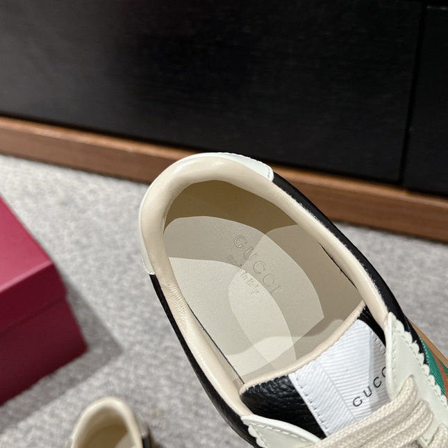 GG & ADIDAS SNEAKER BLACK AND BROWN CALFSKIN