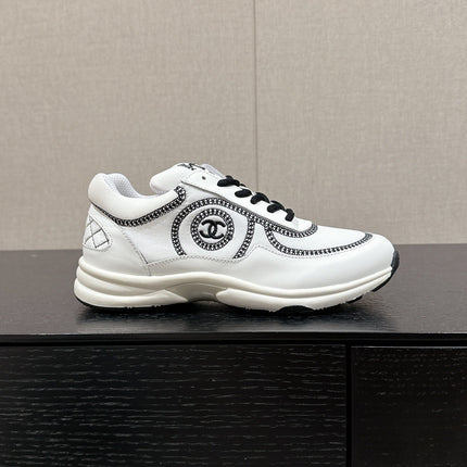 CLASSIC TRAINER IN WHITE MIX BLACK FABRIC