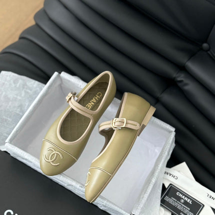 MARY JANE SHOES BEIGE ECRU LAMBSKIN