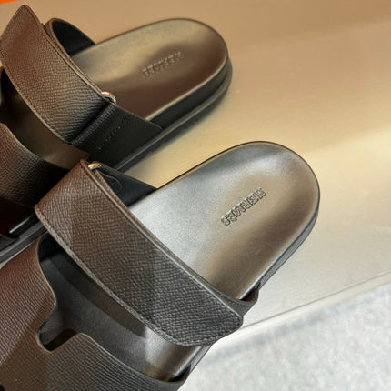 HM CHYPRE SANDAL BLACK EPSOM CALFSKIN
