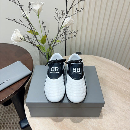 SOCCER SNEAKER IN WHITE MIX BLACK QUILTED LAMBSKIN