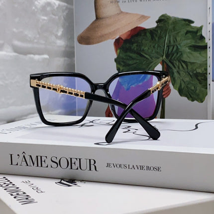 SQUARE SUNGLASSES 632882 IN BLACK ACETATE CLEAR LENSES