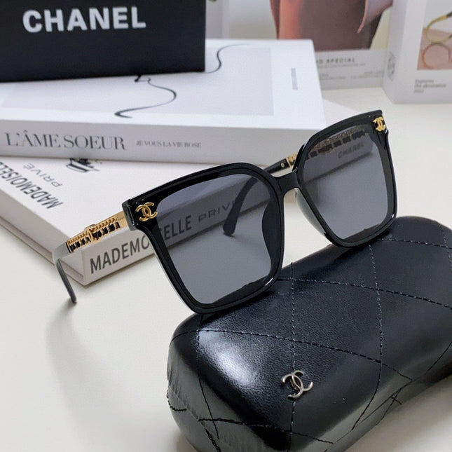 SQUARE SUNGLASSES 632886 IN BLACK ACETATE METAL FRAME EMBOSSED LOGO