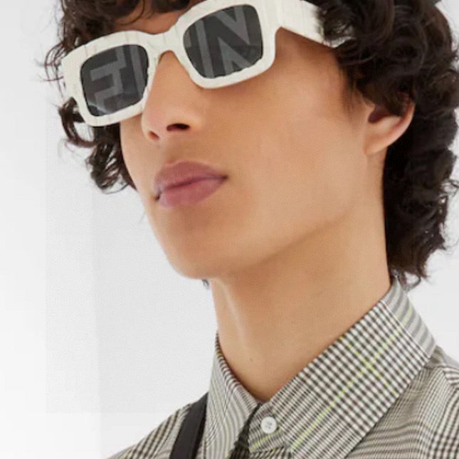 ROMA EMBOSSED RECTANGULAR FRAME SUNGLASSES 527221 IN ACETATE
