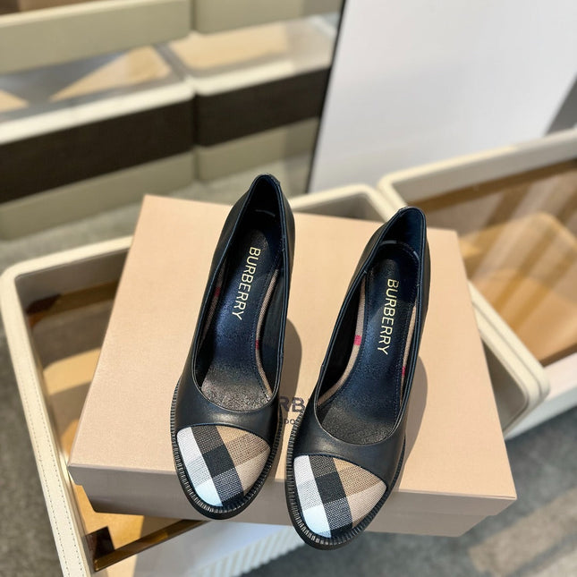 BURBERRY 26S HIGH HEELS 95 MM IN BLACK CALFSKIN