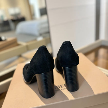 BURBERRY 26S HIGH HEELS 95 MM IN BLACK SUEDE
