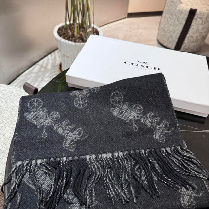 CLASSIC SCARF 190 CM IN BLACK WOOL 375279
