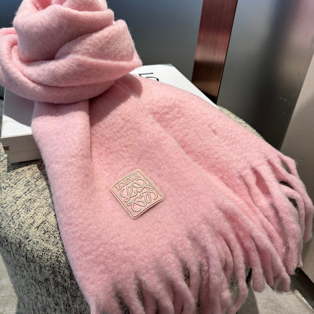 SCARF 185 CM IN PASTEL PINK WOOL 390877