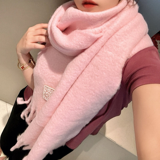 SCARF 185 CM IN PASTEL PINK WOOL 390877