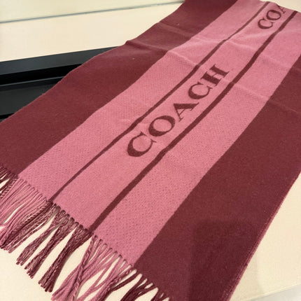 SCARF 200 CM IN SANGRIA RED MIX ROUGE PINK WOOL AND CASHMERE 411536