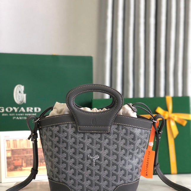 GOYA 26S BELUGA MINI BAG 23CM IN GREY GOYARDINE CANVAS AND CALFSKIN