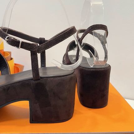 JAM 30 SANDAL IN CAROB BROWN SUEDE