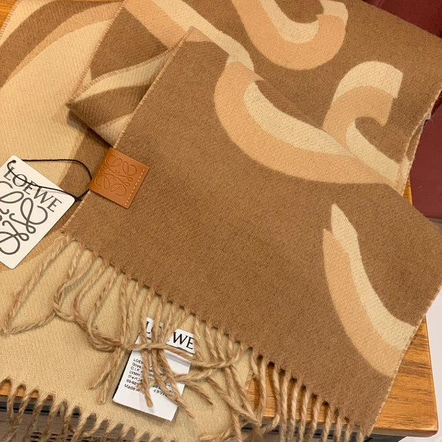 SCARF 190 CM IN CINNAMON BROWN WOOL 408745