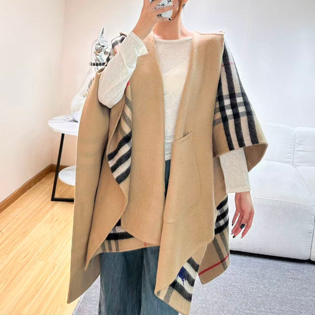 BURBERRY 26S HOODED CAPE 176 IN CASHMERE 304565