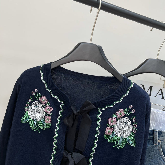 VALENTINO FLORAL LACE CARDIGAN 273154