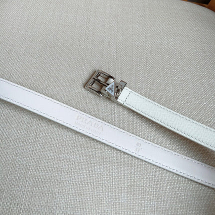 PRADA 25S BELT 15 MM IN WHITE CALFSKIN 571359