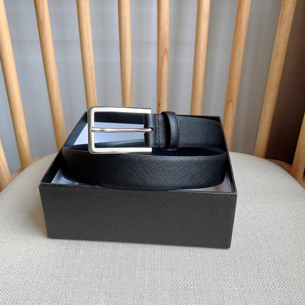 PRADA 25S BELT 30 MM IN BLACK CALFSKIN 585794