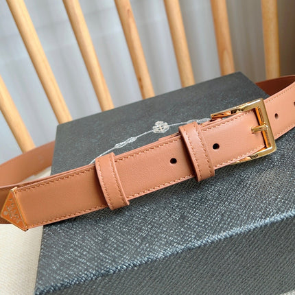 PRADA 25S BELT 25 MM IN BROWN CALFSKIN 585799