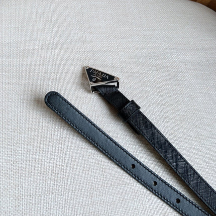 PRADA 25S BELT 15 MM IN BLACK CALFSKIN 598409
