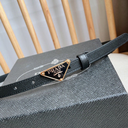 PRADA 25S BELT 15 MM IN BLACK CALFSKIN 598410