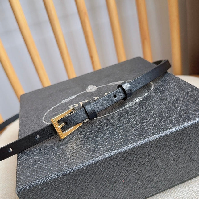 PRADA 25S BELT 10 MM IN BLACK CALFSKIN 598372