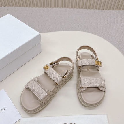 DIOR BACK-STRAP SANDALS 25S IN LIGHT BEIGE CALFSKIN