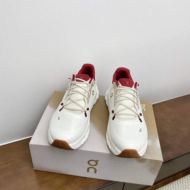 LOEWE 26S CLOUDTILT SNEAKER IN WHITE AND RED RECYCLED POLYESTER