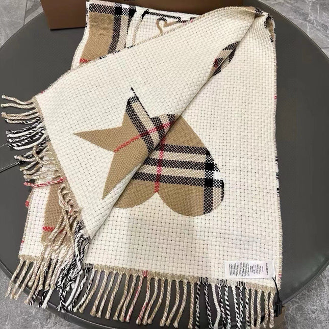 SCARF 205 CM IN CAMEL BEIGE MIX WHITE WOOL AND CASHMERE 408559