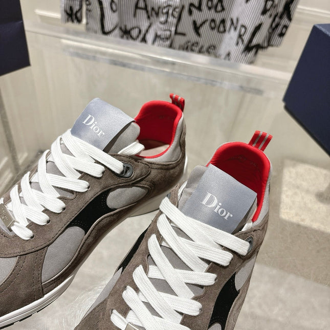 DIOR 25S MILE SERIES SNEAKERS 25MM IN BROWN SUEDE