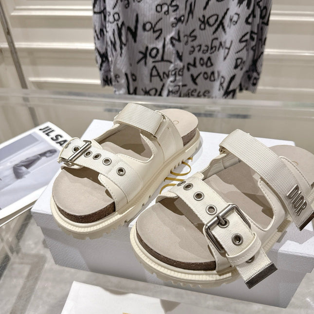 DIOR 26S SLIDES IN OFF WHITE CANVAS