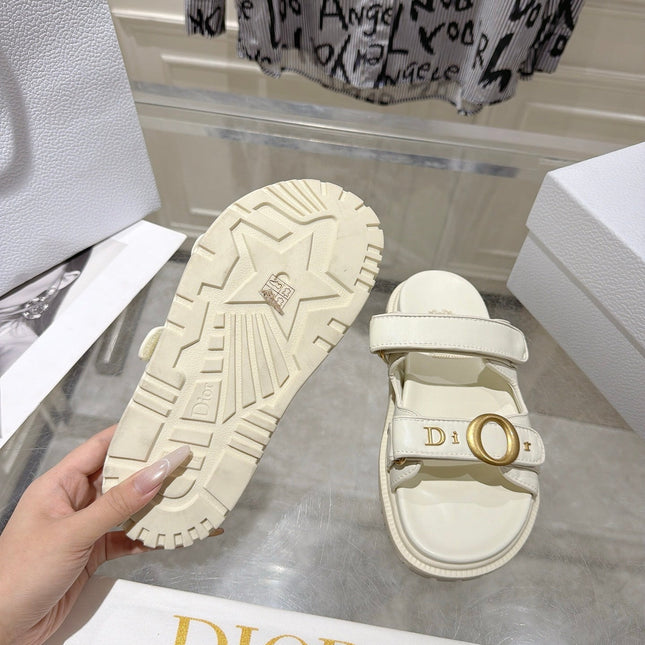 DIOR 26S SANDALS IN OFF WHITE CALFSKIN