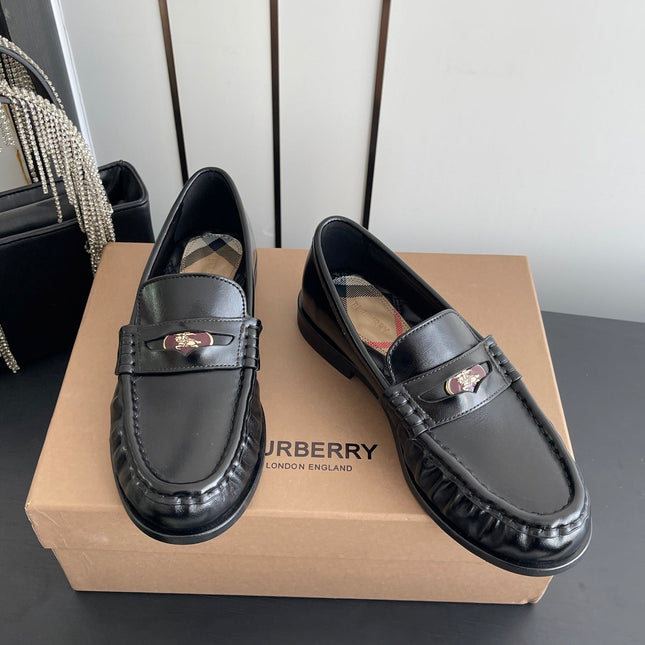 BURBERRY 26S LOAFERS IN BLACK CALFSKIN