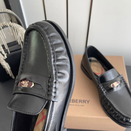BURBERRY 26S LOAFERS IN BLACK CALFSKIN