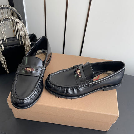 BURBERRY 26S LOAFERS IN BLACK CALFSKIN