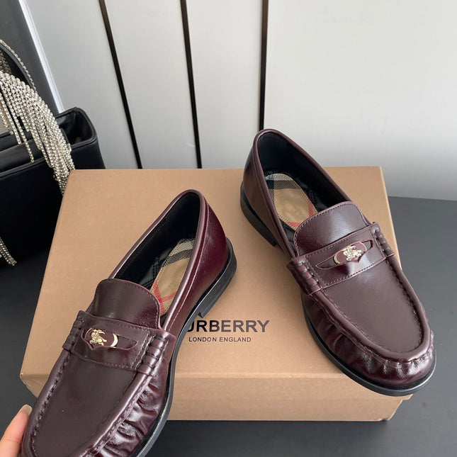 BURBERRY 26S LOAFERS IN DARK BROWN CALFSKIN