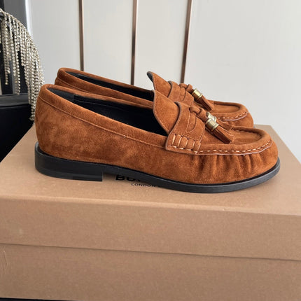 BURBERRY 26S LOAFERS IN BROWN SUEDE