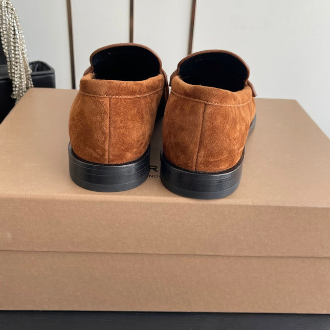 BURBERRY 26S LOAFERS IN BROWN SUEDE