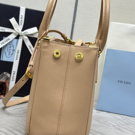 PRADA 26S HANDBAG 28 IN BEIGE SAFFIANO