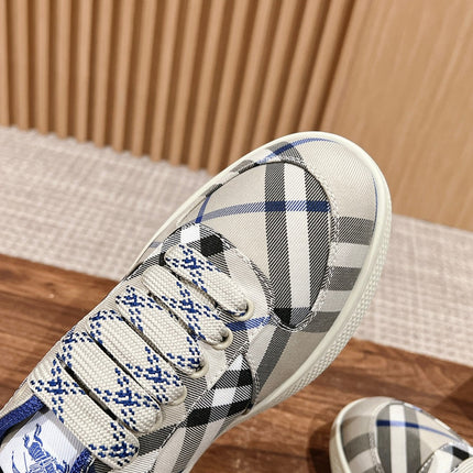 BURBERRY 26S SNEAKERS IN LIGHT CREAM CANVAS PLAID