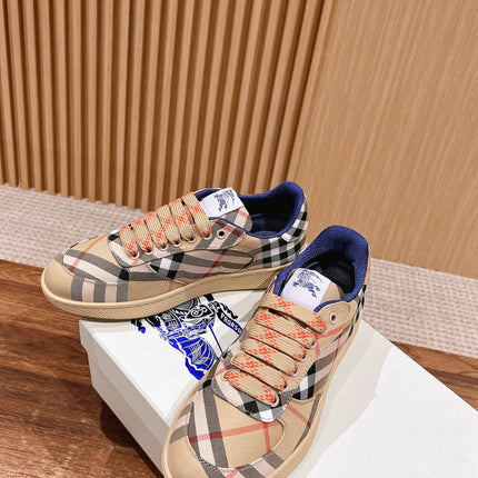 BURBERRY 26S SNEAKERS IN BEIGE FABRIC PLAID