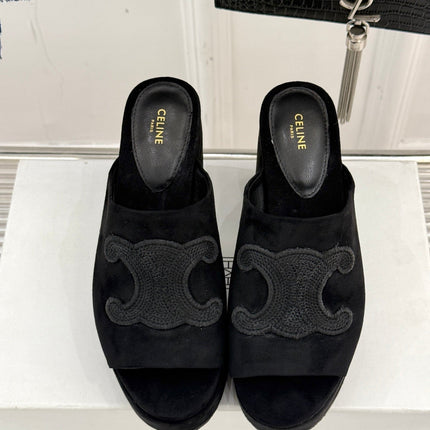 ELENA MULE IN BLACK VELVET